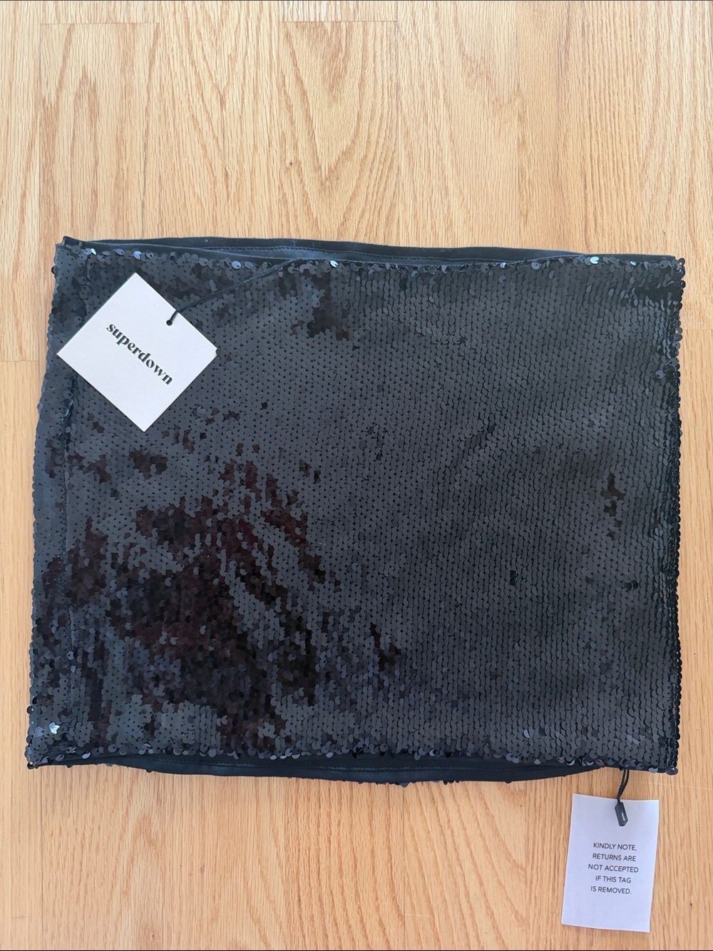 Superdown Roslani Mini Skirt Black Sequin